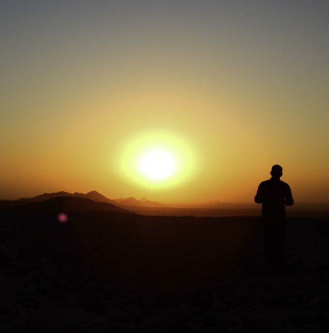 Jordanien Sonnenuntergang in der Wüste